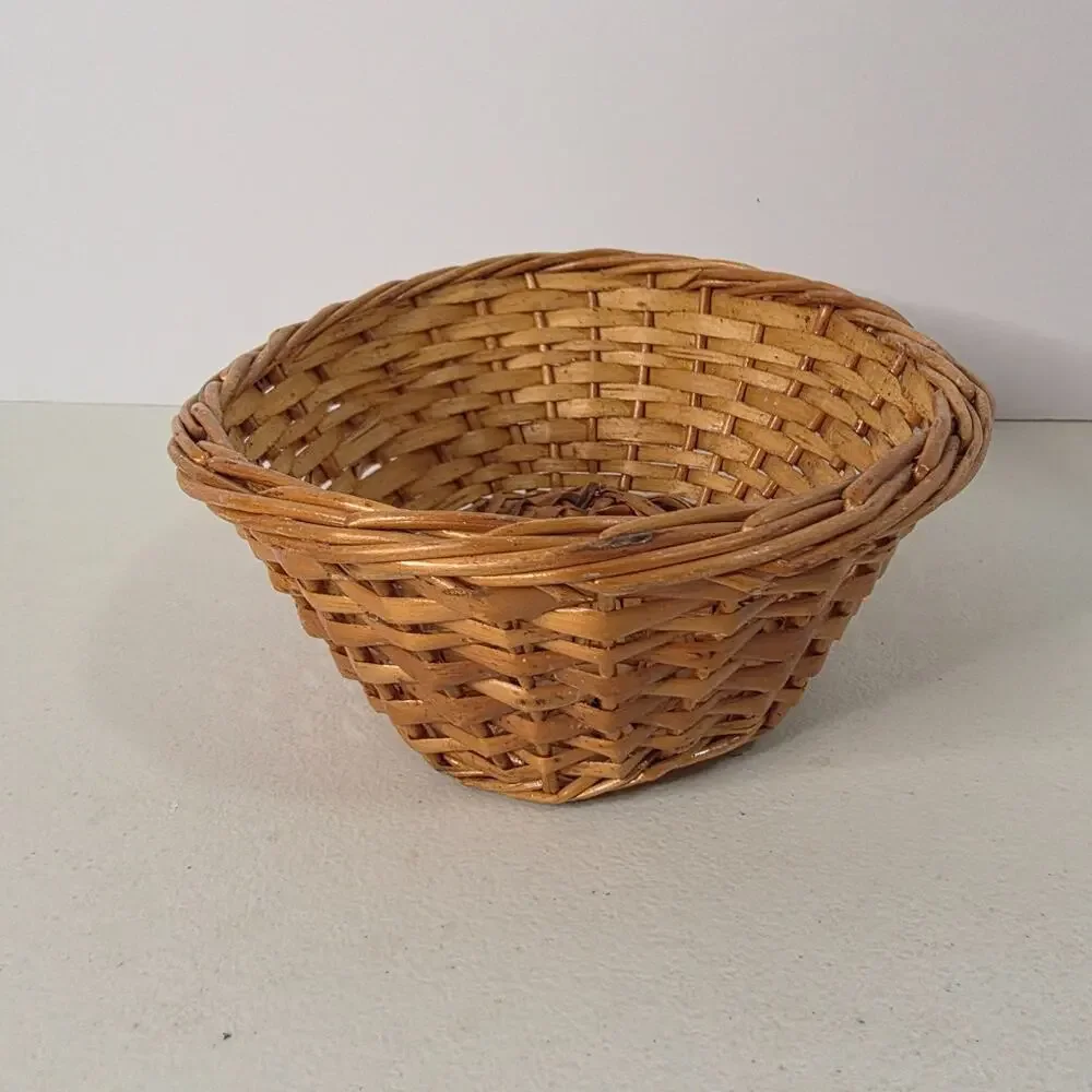 Woven Oval Basket Shallow Rustic Farmhouse Bowl Decorative Storage Natural